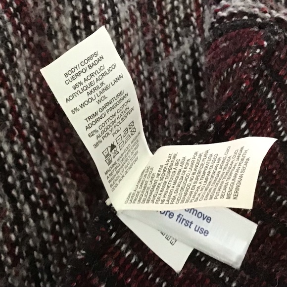 Lucky Brand gray wool blend open cascading sweater size Large - Picture 9 of 14